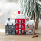 Christmas house resin wooden house snow winter incense cone burner ornament landscape decoration gift