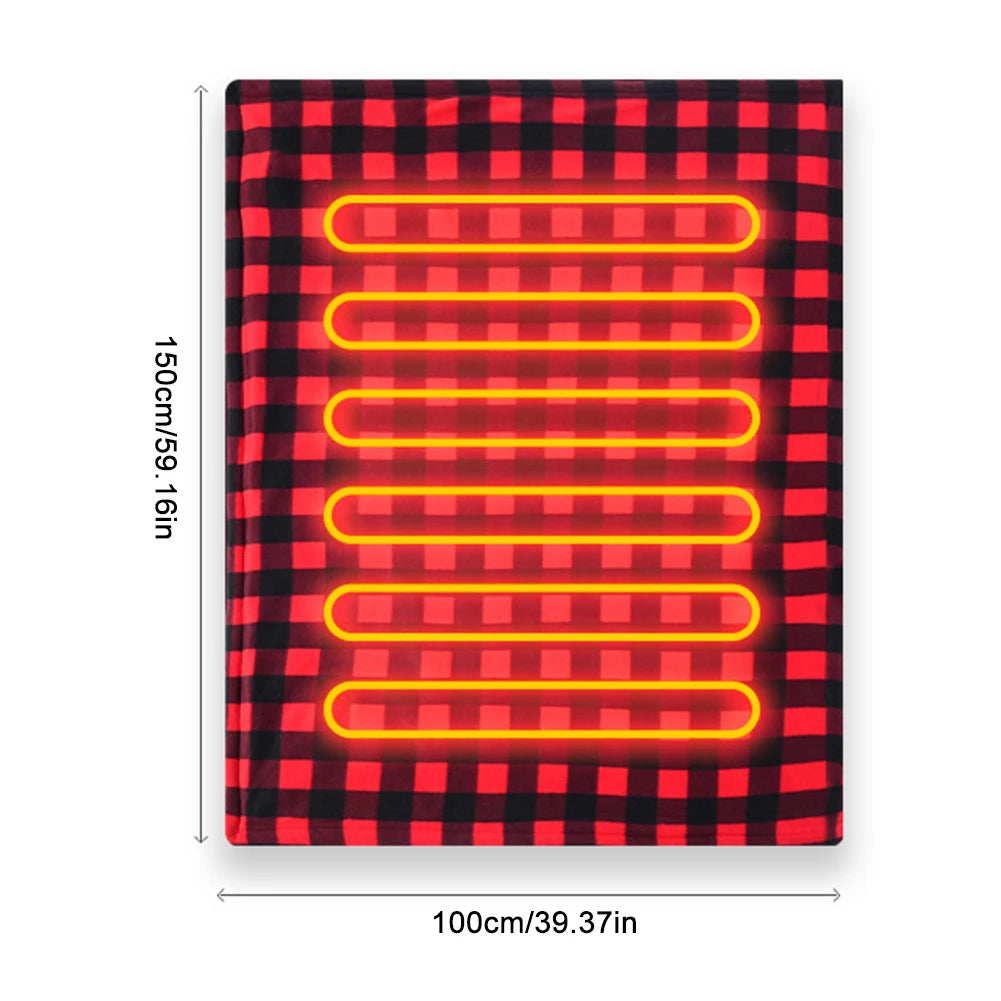 Electric Blanket Body Warmer Electric Heating Pad 12V Soft Heating Mat 9 Adjustable Temperature Electric Heat Blanket for Winter
