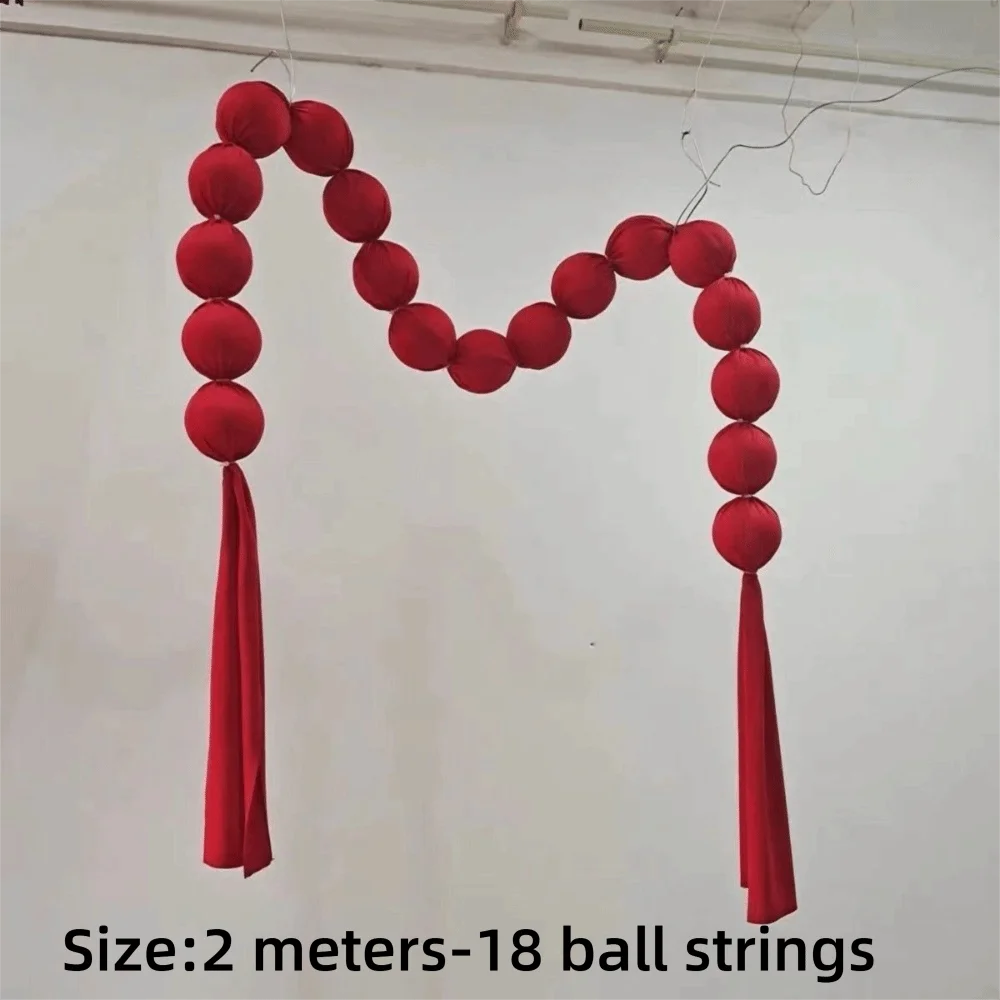 Foam Ball Garland Wedding Cloth Ball String Handmade Ornament Smooth Decoration Wedding Room Decoration