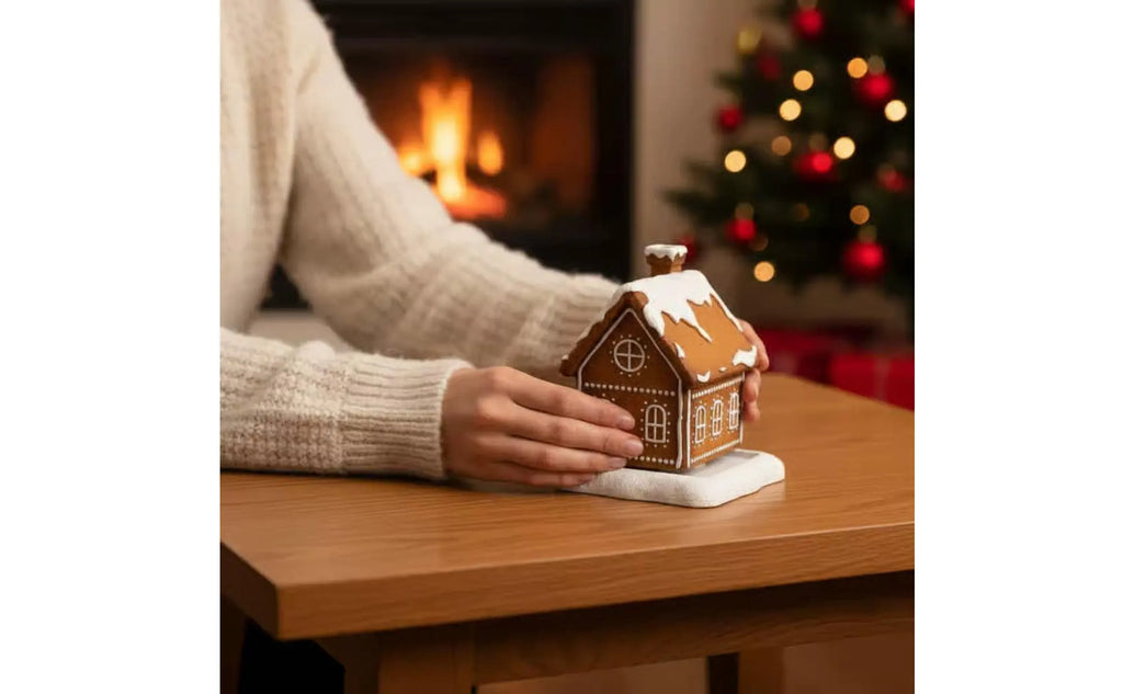 Holiday Cottage Aroma Holder Festive Gift Gingerbread House Aroma Burner Christmas Cabin Censer Detailed Craftsmanship