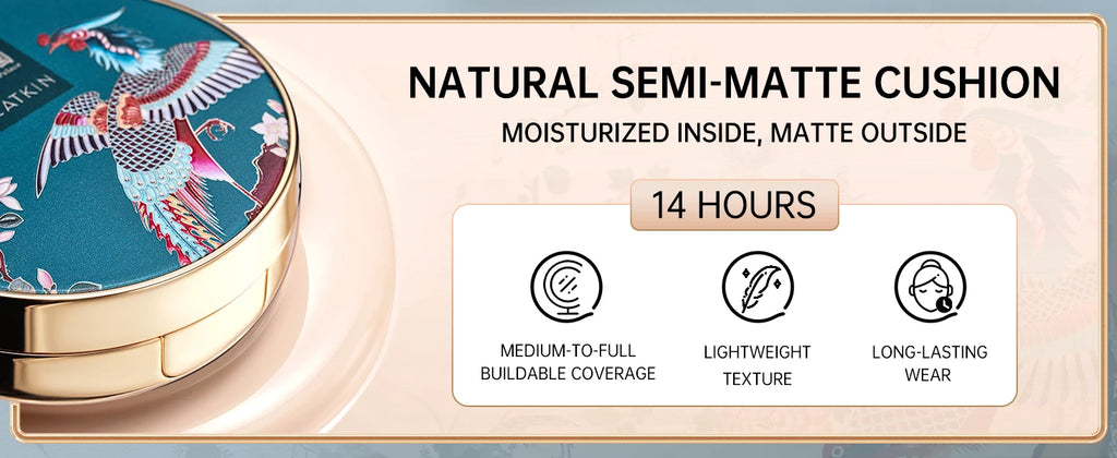 Catkin Phoenix Cushion Foundation Full Coverage, Sheer Satin Finish,  Light Beige