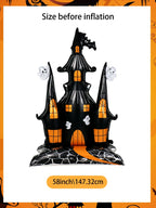 1pcs Halloween 58-inch Super-large Haunted House Castle Standing Aluminum Foil Balloon Horror Halloween Haunted House Party
