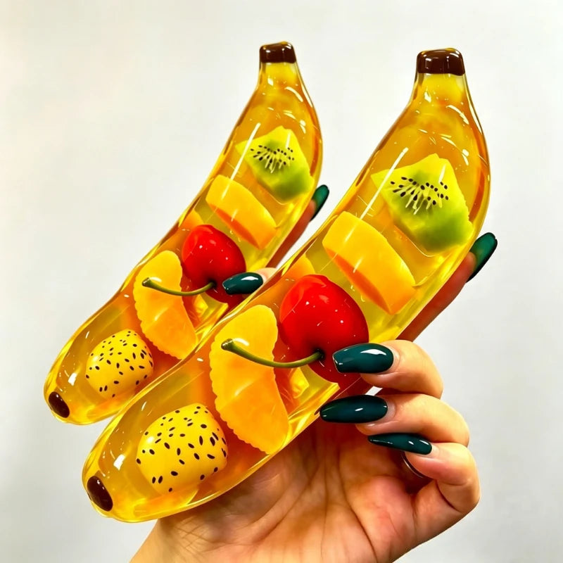 Fruit Banana Jelly Squishy Toy Stress Ball Fidget Toys Big Slushy Banana Squishy Toys Squeeze Ball ASMR Anti Stress Relief Toys