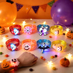 10/20/30PCS Glowing Halloween Pumpkin Ghost Bracelet Rings Night Decor Halloween Party Favor Festival Carnival Gifts Bag Fillers