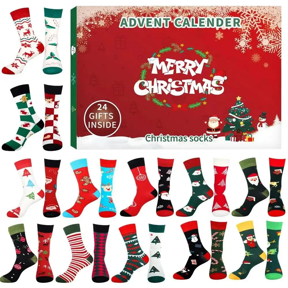 Christmas Stocking Advent Calendars 24 Days Countdown 24 Days Of Advent Box Socks Christmas Socks For Boys Girls Men Women