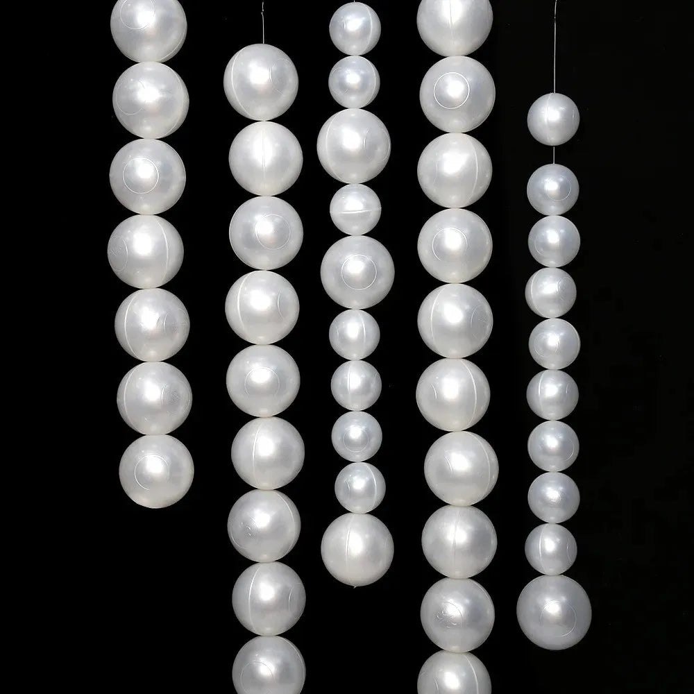 10pcs DIY Beaded Faux Large Pearl Garland White Ball Pendant & Figurine Wedding Backdrop Wall Decor