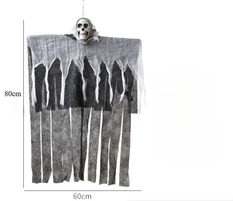 Glowing Skull Gauze Hanging Ghost Halloween Decoration