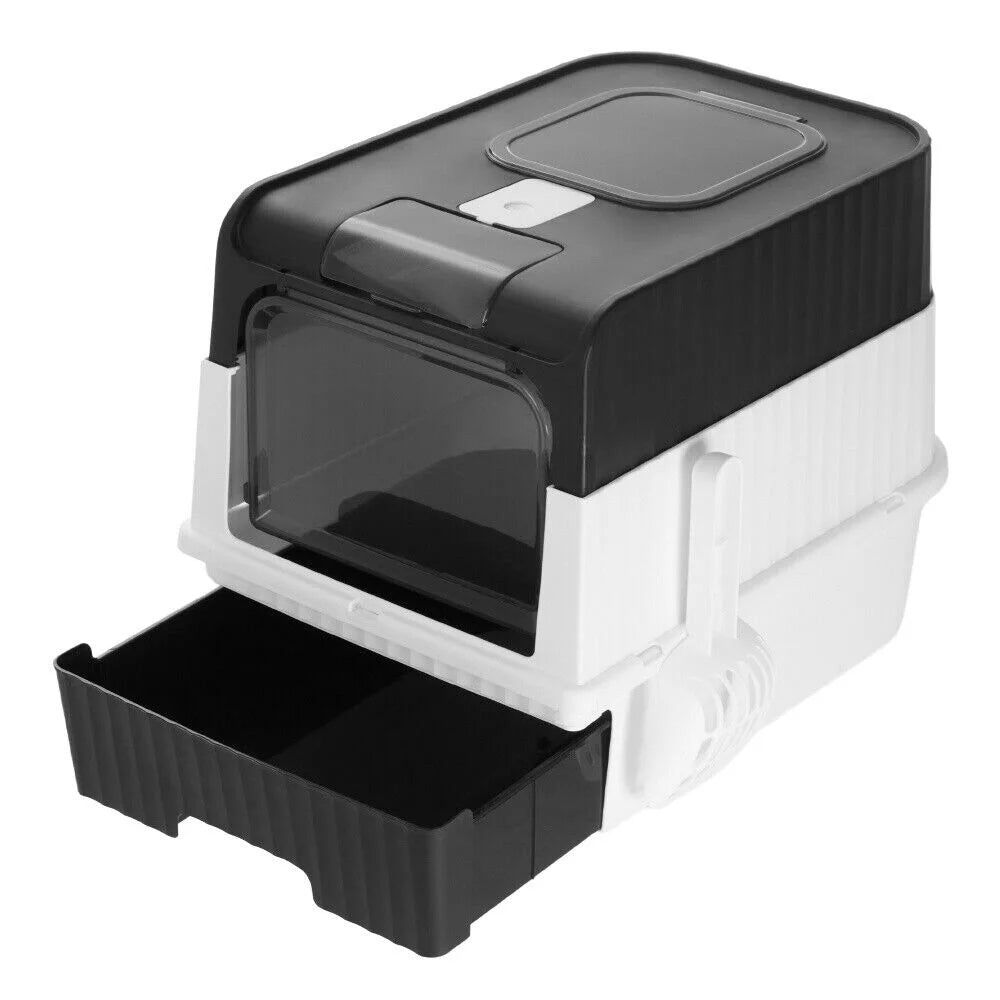 Enclosed Hooded Cat Litter Box with Scoop