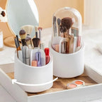 Makeup Brush Holder with Lid 360 Rotating   Storage Box for Dressing Table
