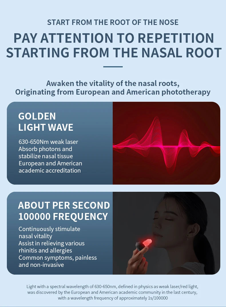 Smart Nasal Phototherapy Device Red Light & Infrared Therapy for Relief of Nasal Congestion Sneezing And Runny Nose - Nasal Care