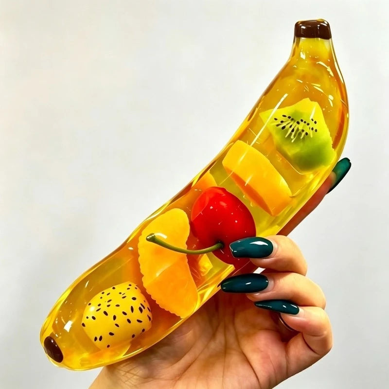 Fruit Banana Jelly Squishy Toy Stress Ball Fidget Toys Big Slushy Banana Squishy Toys Squeeze Ball ASMR Anti Stress Relief Toys