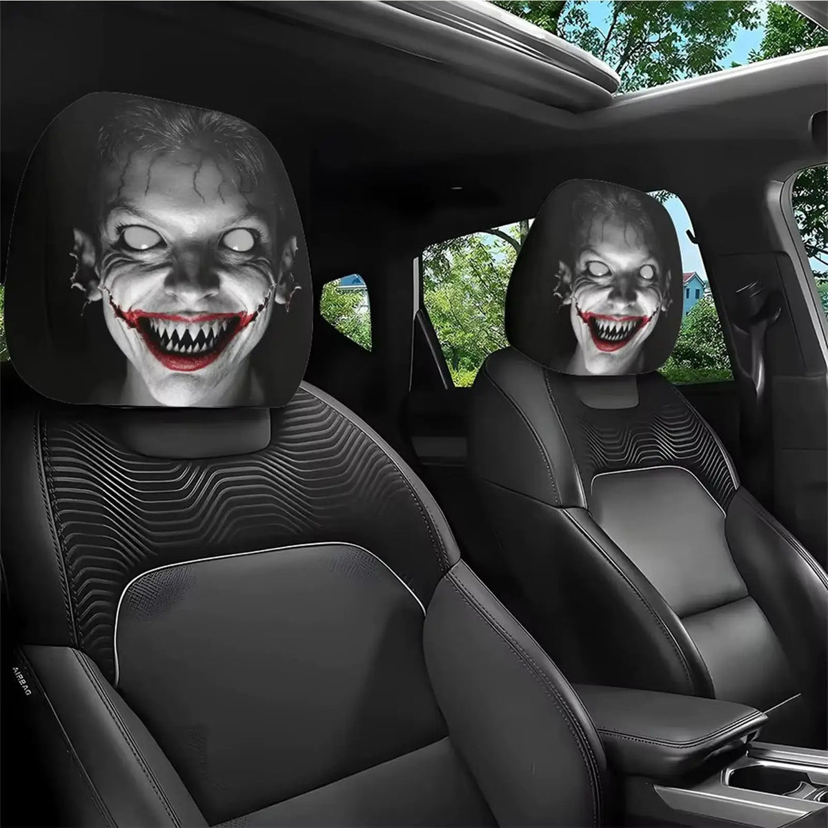 NEW Head Rest Cover For Car Universal Spooky Soft Funny Case Decor Car Headrest Covers For Daily Commuting Trip Home Trick Party