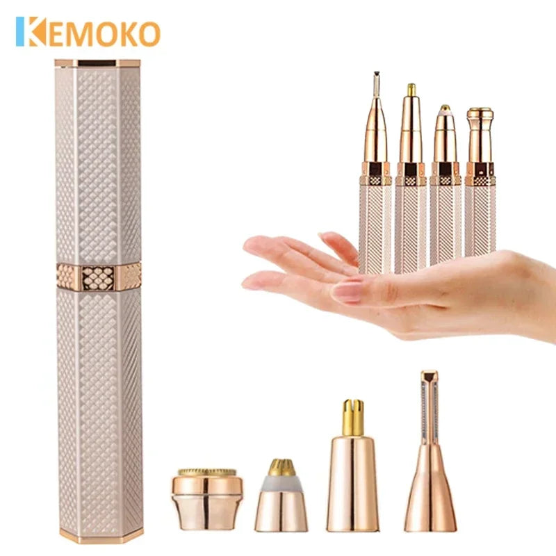 4-in-1 Rechargeable Women's Epilator & Facial Trimmer