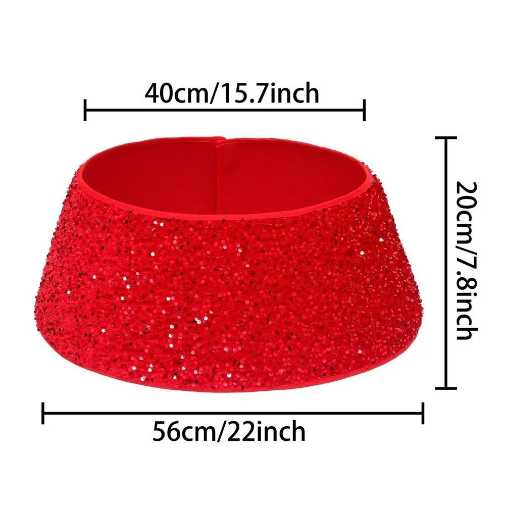 Stereoscopic Christmas Sequins Tree Cover Skirt Home Xmas Tree Surround