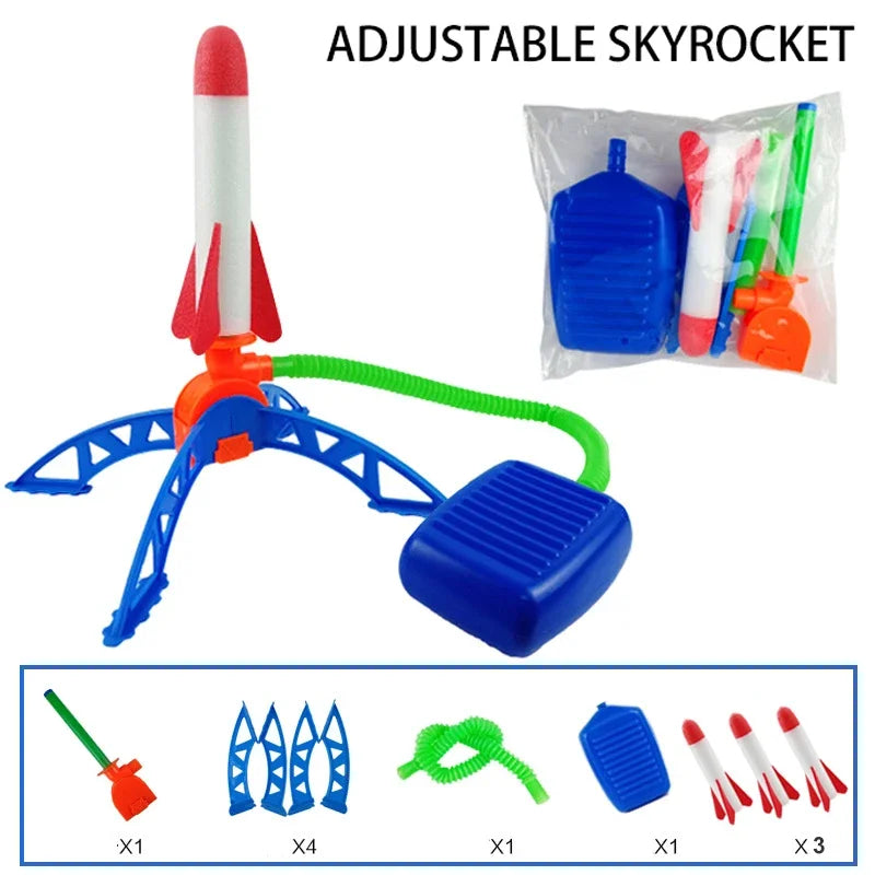 Kids Outdoor Rocket Foot Pump Outdoor Air Pressing Soaring Rocket  Toy Gifts