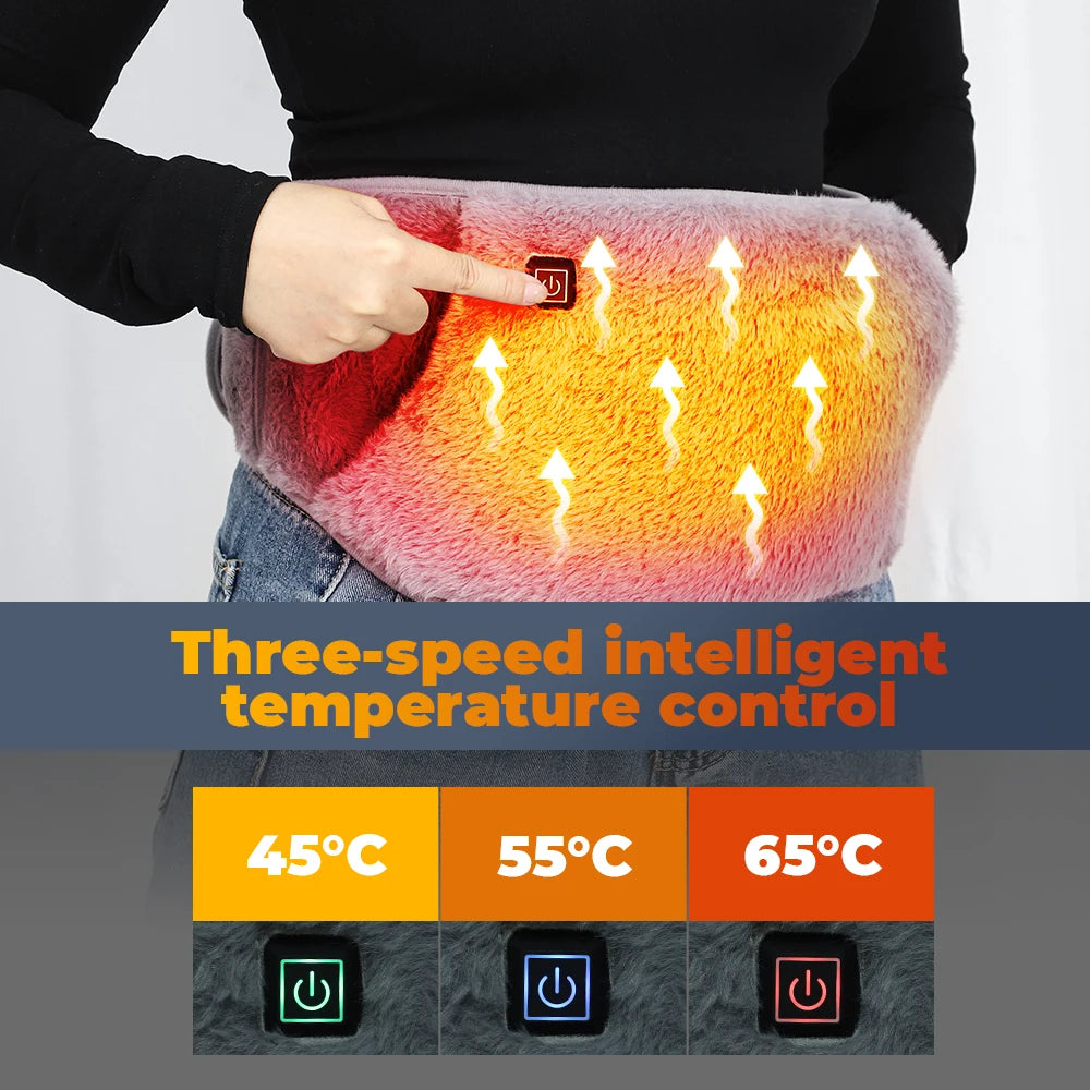 Electric Graphene Heating Pad 3 Levels Abdominal Warmer USB Recharging Cold-Proof Uterine Belt Hand & Waist Warming Pad