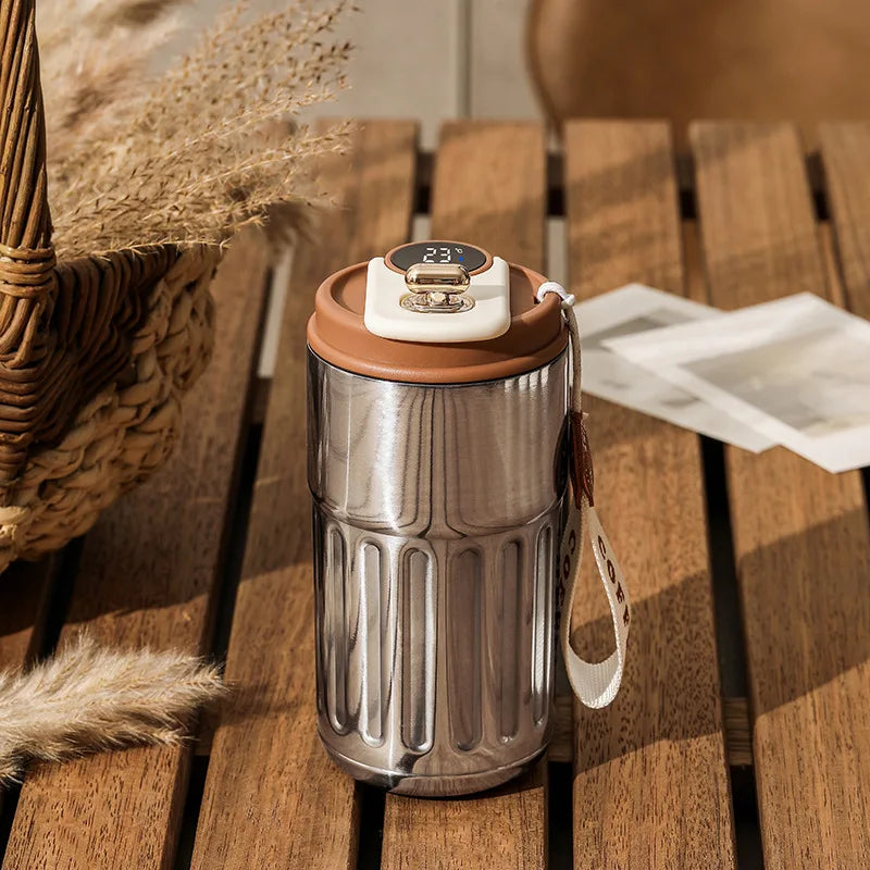 Stainless Steel Thermo Bottle with LED Display — 450ml