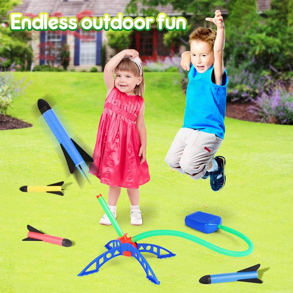Kids Outdoor Rocket Foot Pump Outdoor Air Pressing Soaring Rocket  Toy Gifts