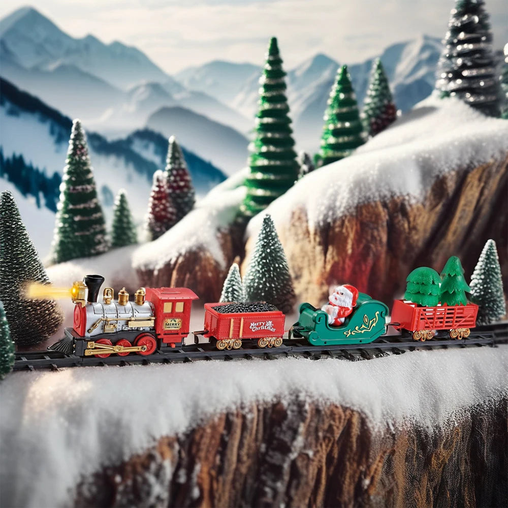 New Electric Train Set Mini Santa Claus Rail Car Toy Creative Decoration Christmas Tree Train Gift Children's Gifts