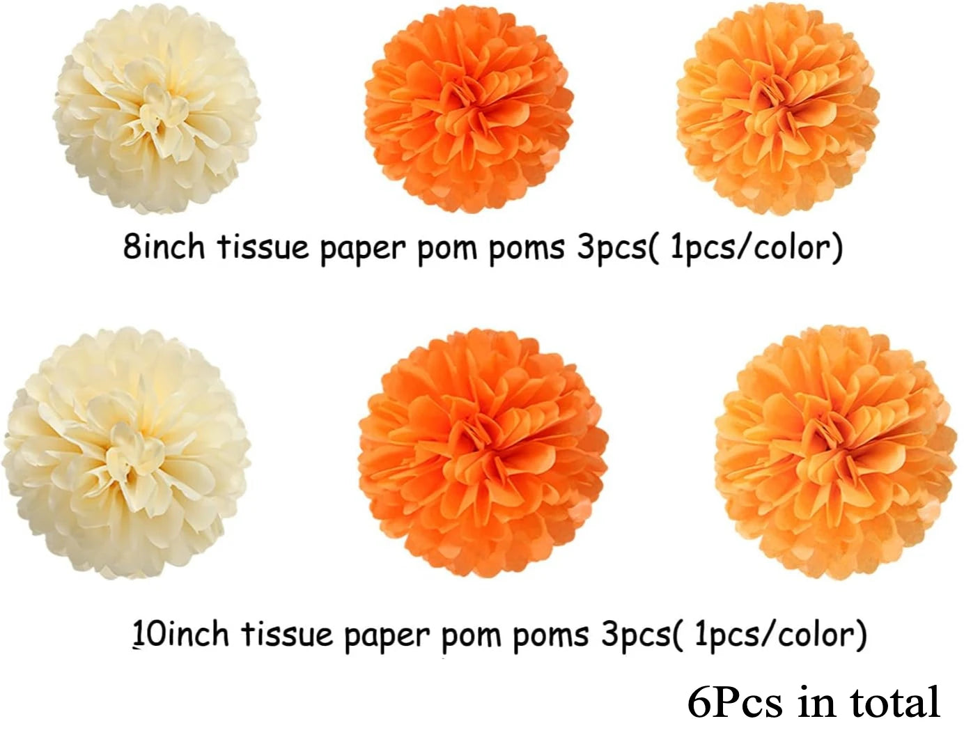Boho Pom Pom Autumn Garland – Orange & Beige