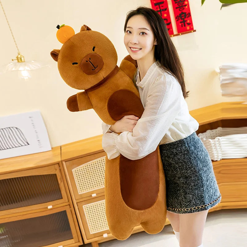 50-110cm Kawaii Giant Long Capybara Plush Pillow Soft Stuffed Animals Cartoon Toys Babys Accompany Sleeping Doll for Girls Gifts