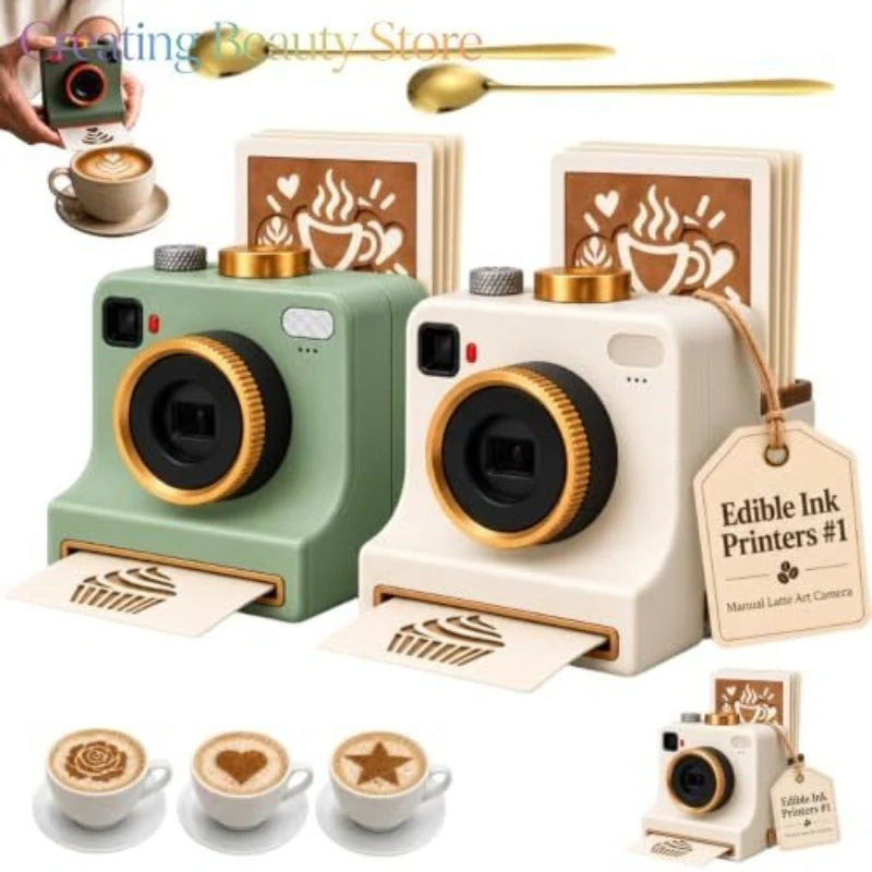 3D Printed Latte Art Camera,One‑touch Coffee Printer Chocolate Foam Machine