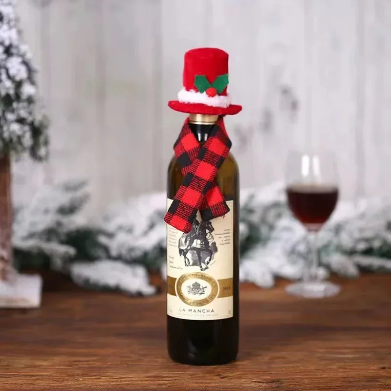 Christmas Wine Bottle Covers — Santa & Snowman Designs
