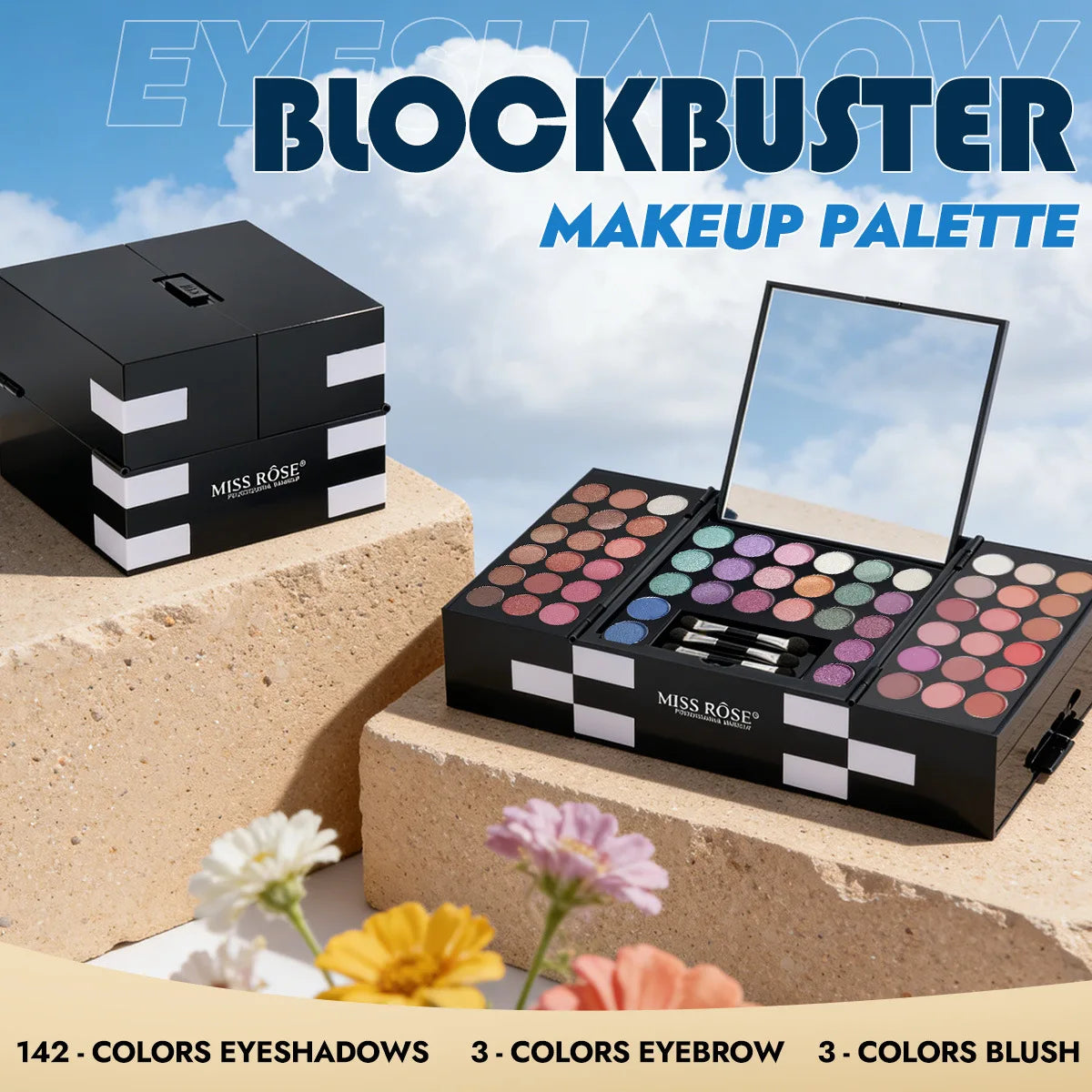 MISS ROSE Makeup Palette Box with Mirror