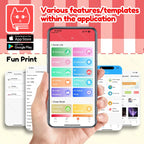 AI Voice Smart Thermal Printer! 58mm Mini Portable Bluetooth Photo Sticker Picture Print Device Fun Print with White Color Paper