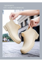 Couple's Short-Tube Non-Slip Plastic Rain Boots, Outdoor Commuting Waterproof Shoes, Pvc One-Piece Molded Women's Water Boots,