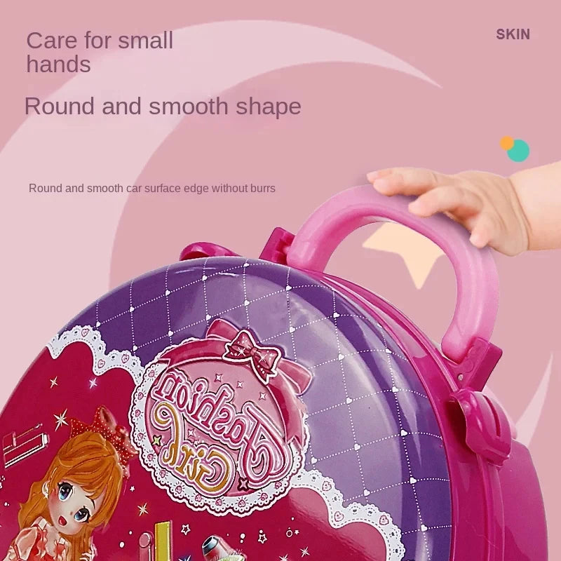 3 in 1 Kids Makeup Toy Set Girls Cosmetics Cosplay Princess Dresser case
