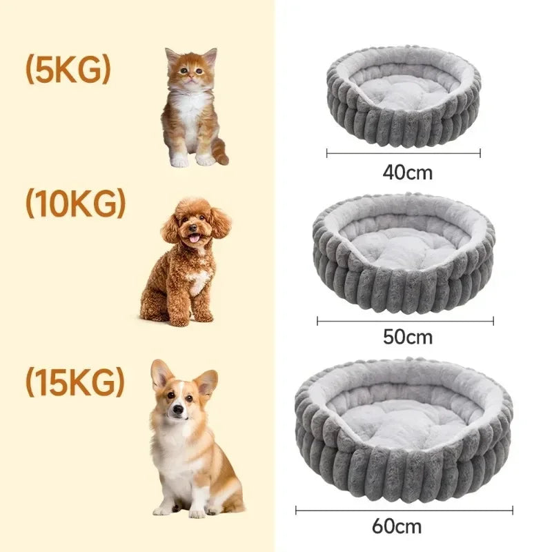 Home Plush Winter Cat Nest Dog Nest Warm Detachable and Washable Round Cat Nest Pet Bed Seasonal Universal Decoration