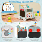 DORTALA 6-in-1 Wooden Baby walker Activity Kitchen