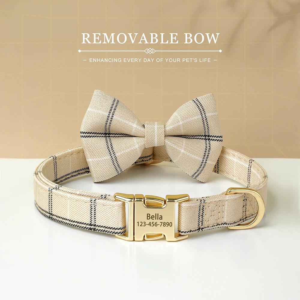 Personalized Dog Collar Cute Bowtie Puppy Cat Free Engraving  Small Medium Dogs Cats Chihuahua Yorkshire