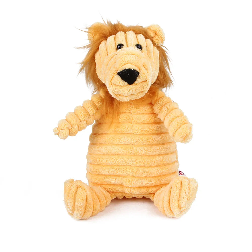 Corduroy Plush Squeaky Dog Toy – Animal Designs