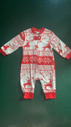 Merry Christmas Allover Print Pajamas Family Matching Outfits Mom Daughter Dad Son Clothing Sets Baby Romper Pjs Xmas Party Look
