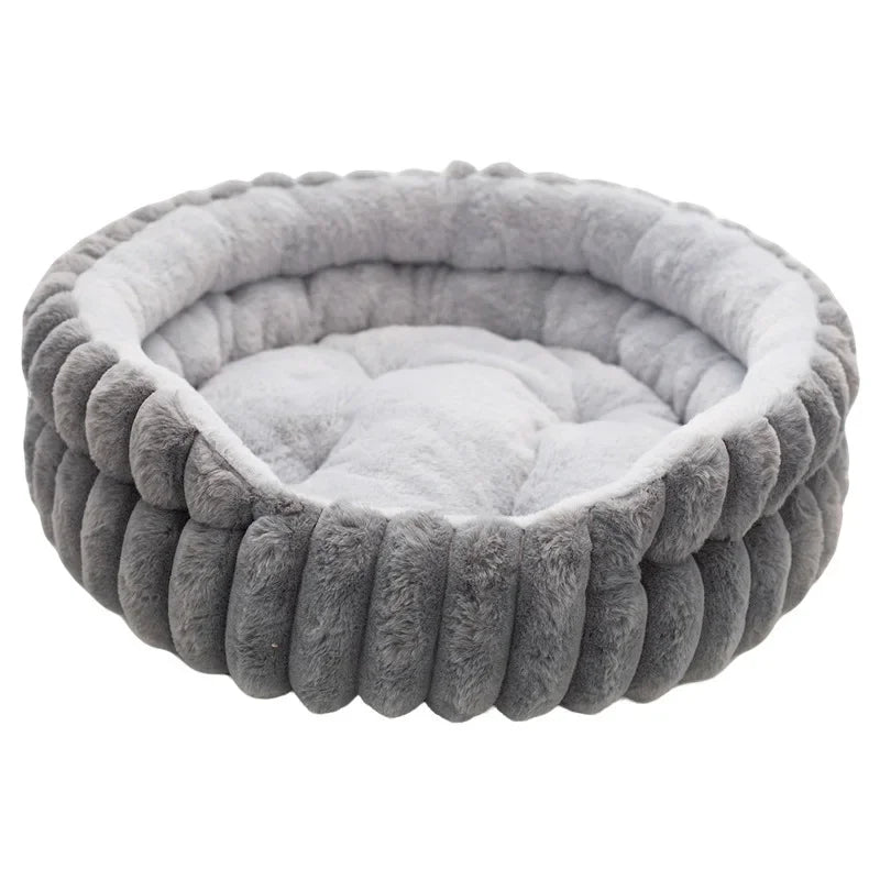 Home Plush Winter Cat Nest Dog Nest Warm Detachable and Washable Round Cat Nest Pet Bed Seasonal Universal Decoration