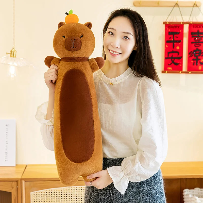 50-110cm Kawaii Giant Long Capybara Plush Pillow Soft Stuffed Animals Cartoon Toys Babys Accompany Sleeping Doll for Girls Gifts