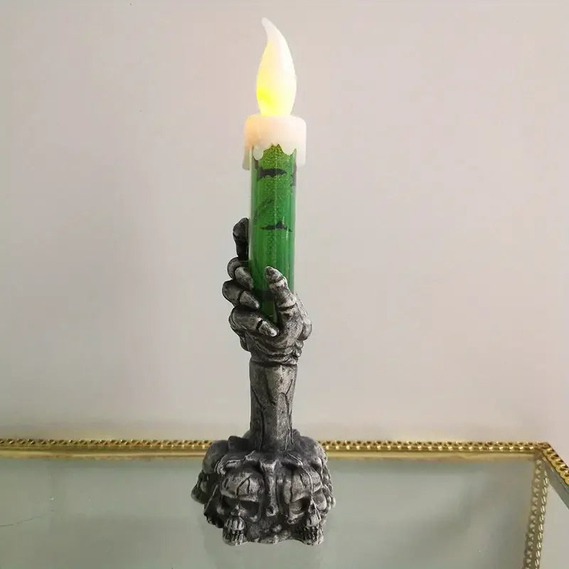 Halloween Skeleton Ghost Hands Led Candles Light