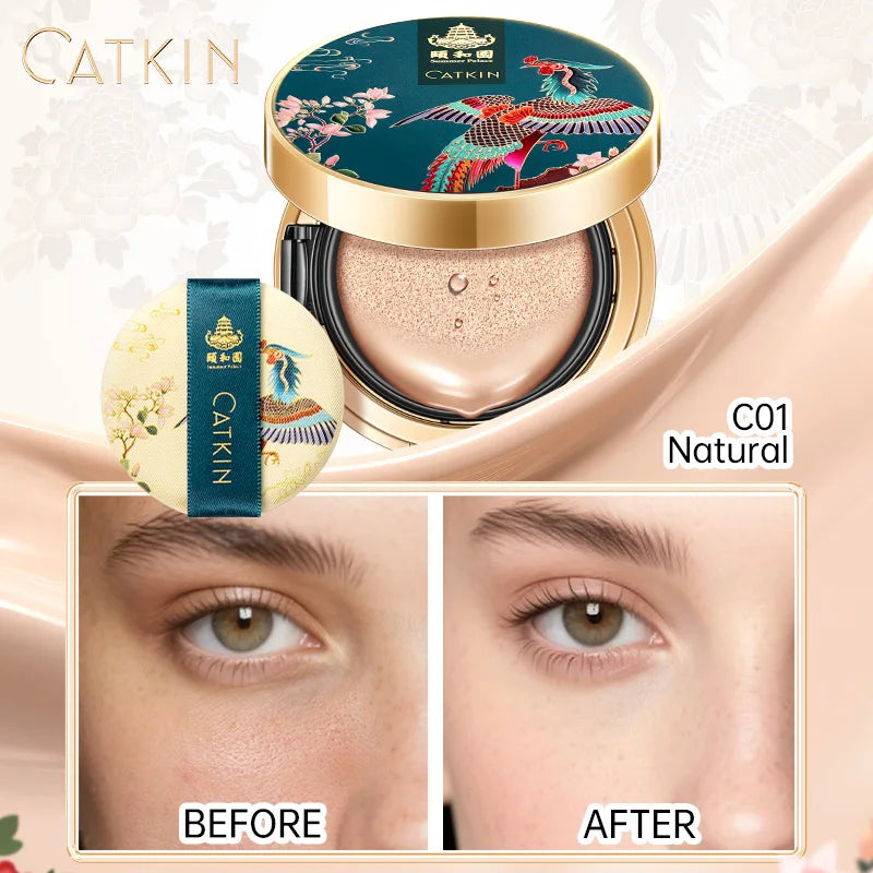 Catkin Phoenix Cushion Foundation Full Coverage, Sheer Satin Finish,  Light Beige
