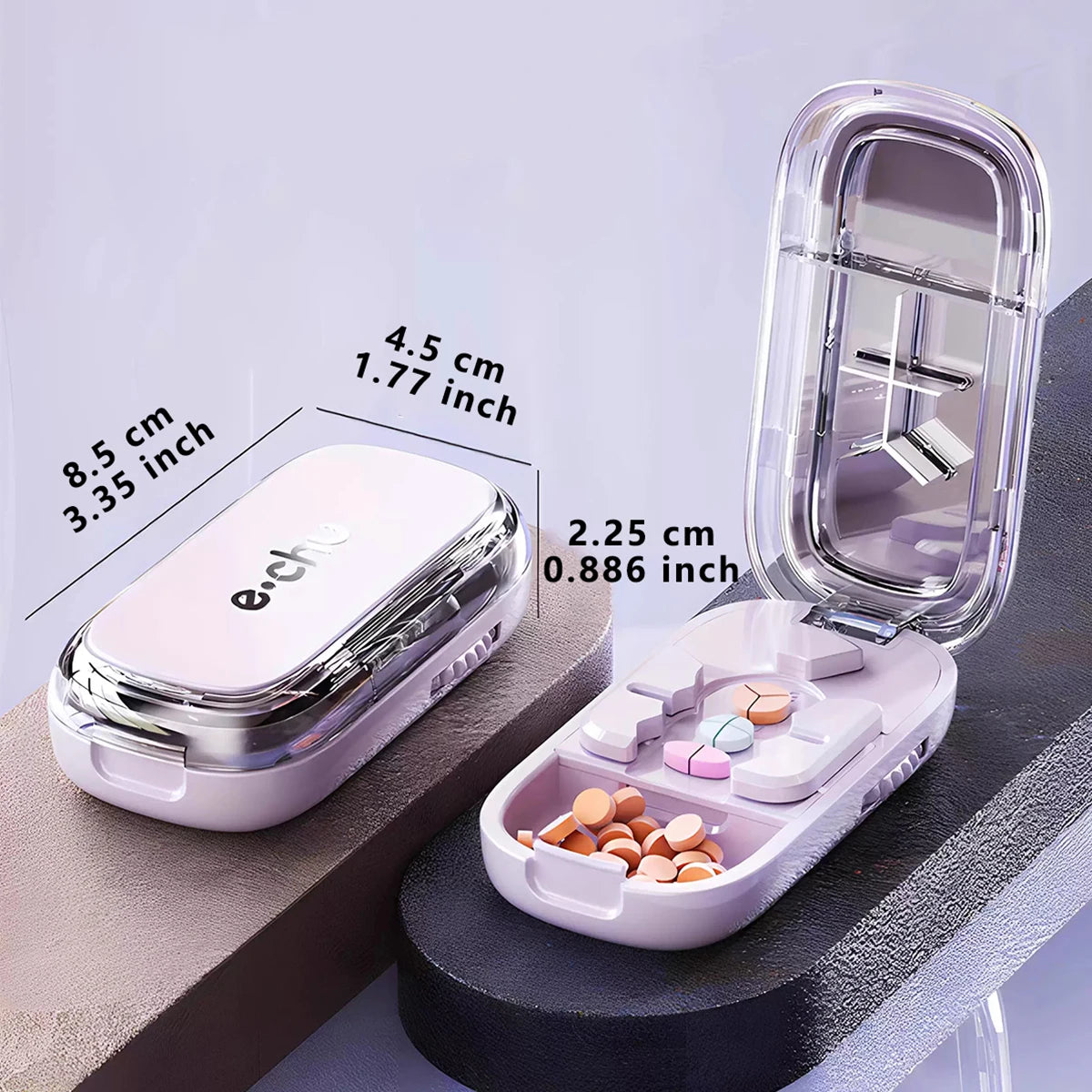 Portable Pill Splitter Pill Divider, and Pill Cutter That Can Precisely and Evenly Split Pills into Halves, Thirds, and Quarters