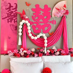Foam Ball Garland Wedding Cloth Ball String Handmade Ornament Smooth Decoration Wedding Room Decoration
