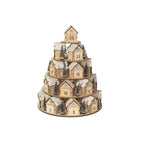 Wooden Christmas Advent Calendar 24, Days House Shape Countdown Ornament, Xmas Tree Decoration Gift For, Kids Home Party Decor