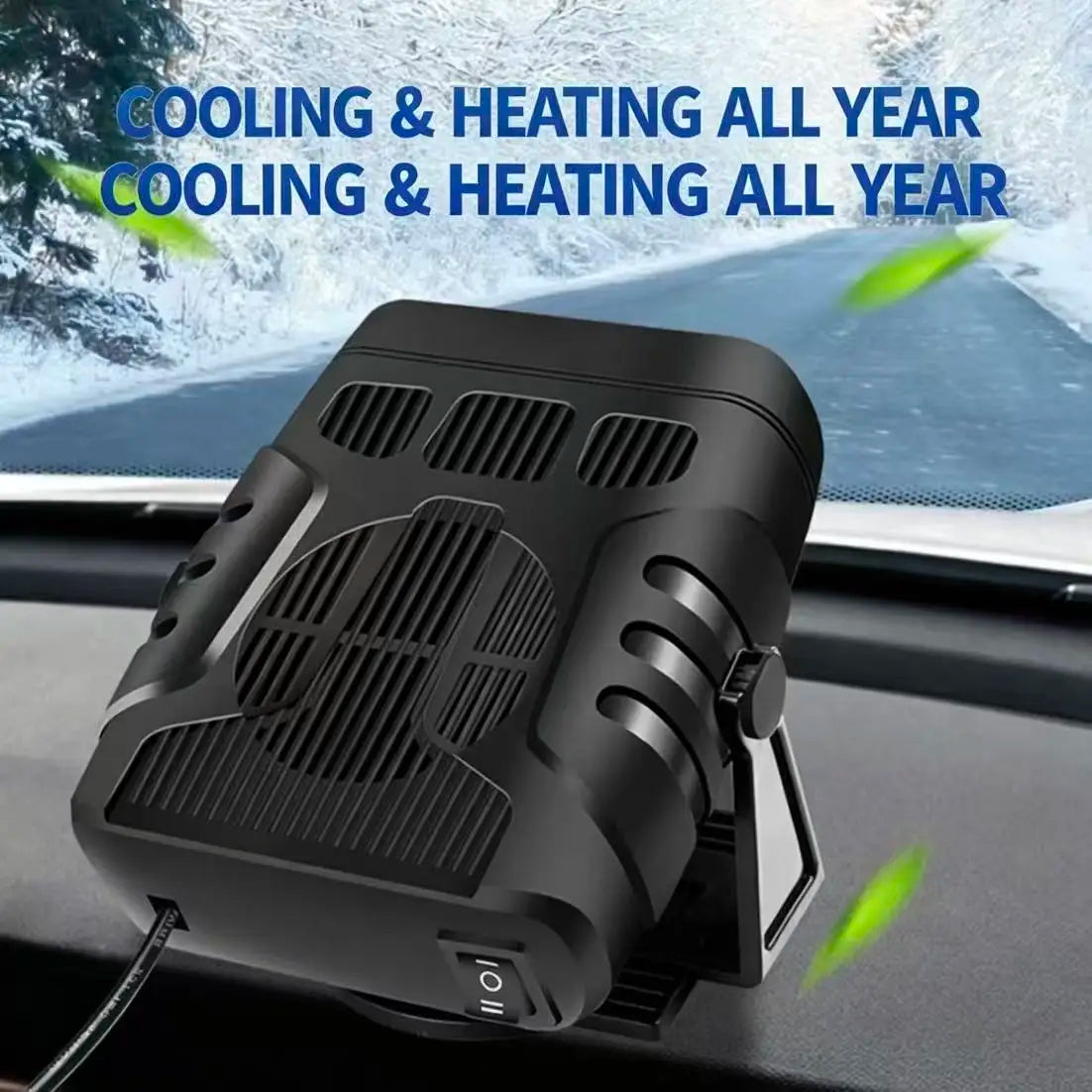 12V 120W /24V 200W Portable Car Heater Cooler Fan Fast Defrost Defogger Rotatable Holder for Truck SUV Windscreen