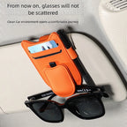 Magnetic Car Sunglasses Holder Sun Visor Glasses Clip PU Eyeglasses Hanger Portable Ticket Card Clip Auto Accessories