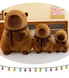 25-30CM Hot Plush Stuffed Doll Cute Scarf Pufferfish Plush Kawaii Animal Toy Children's Birthday Gift Capybara Doll Kids Toys