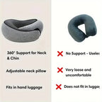 Travel Neck Pillow Memory Foam U-shaped Pillow Snail Style Travel Neck Support Portable Adjustable Soft Noon Break Sleep Pillows