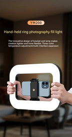Roreta New Handheld Ring LED Rechargeable Portable Mobile Phone Live