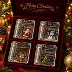 Christmas Money Holders Acrylic Hanging Money Holder Ornaments Christmas Tree Snowman Elk Hanging Pendant New Year Party Decor