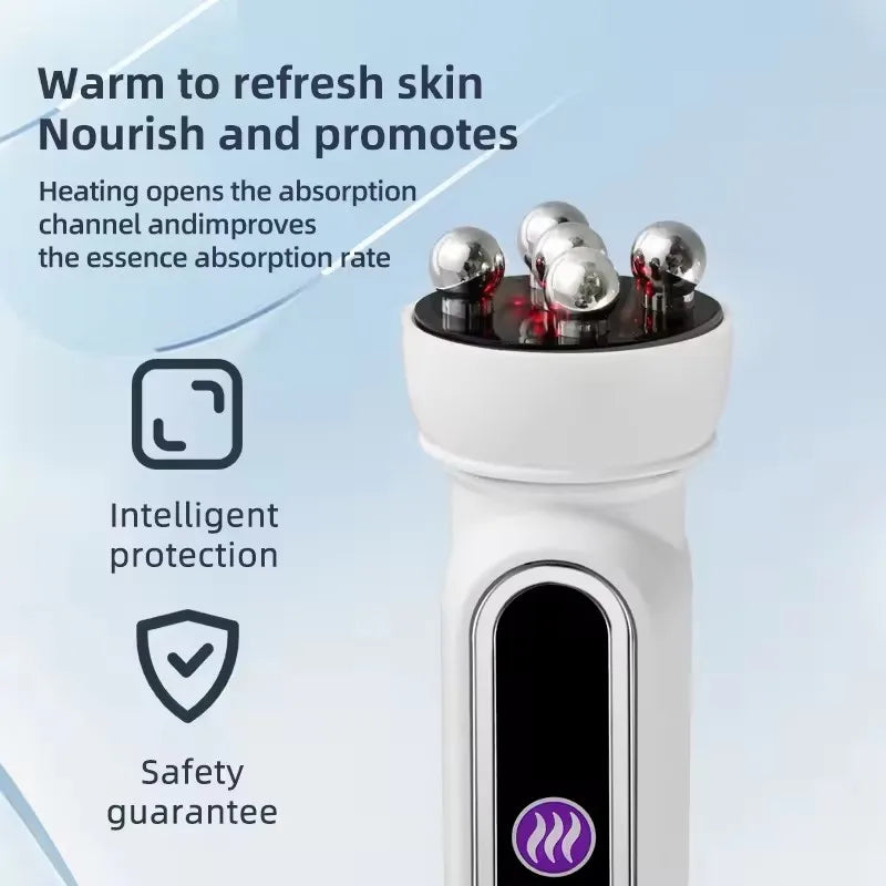 3in1 RF Heating EMS Facial 360° Roller Massager  Firm Microcurrent Beauty Machine